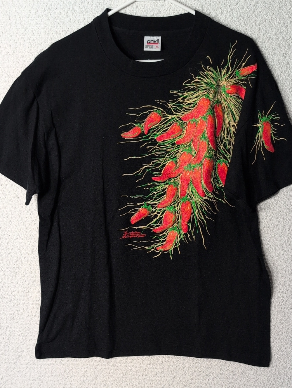 VTG 90's Anvil Adult XL Albuquerque Garunos with Red & Green Chili Cluster